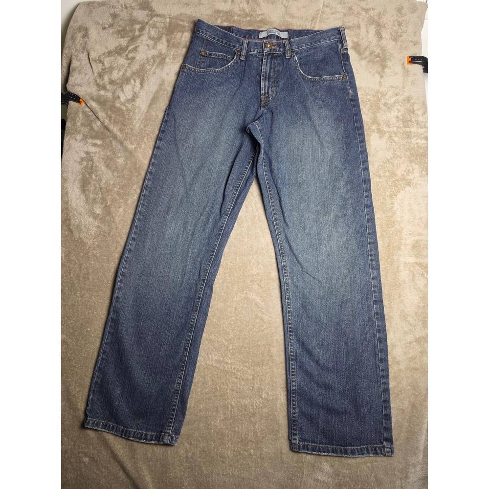 Wrangler Jeans Co Mens 30x32 Straight Leg Blue Denim Jeans Medium Wash 97LRWNH